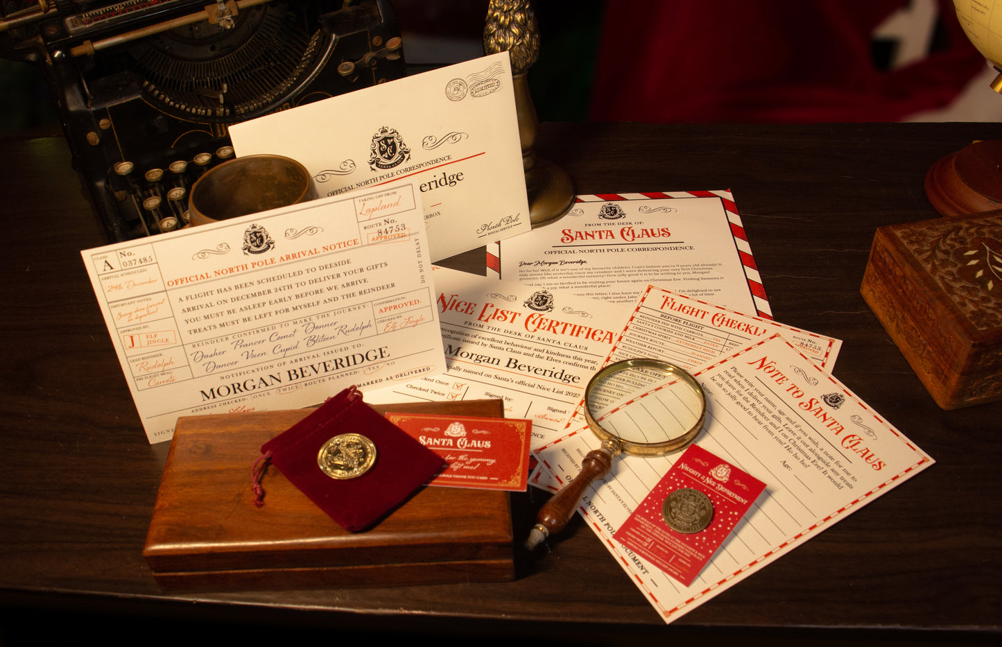 Luxury Authentic Personalised Santa Letter & Nice List Certificate 2024 + FREE extras
